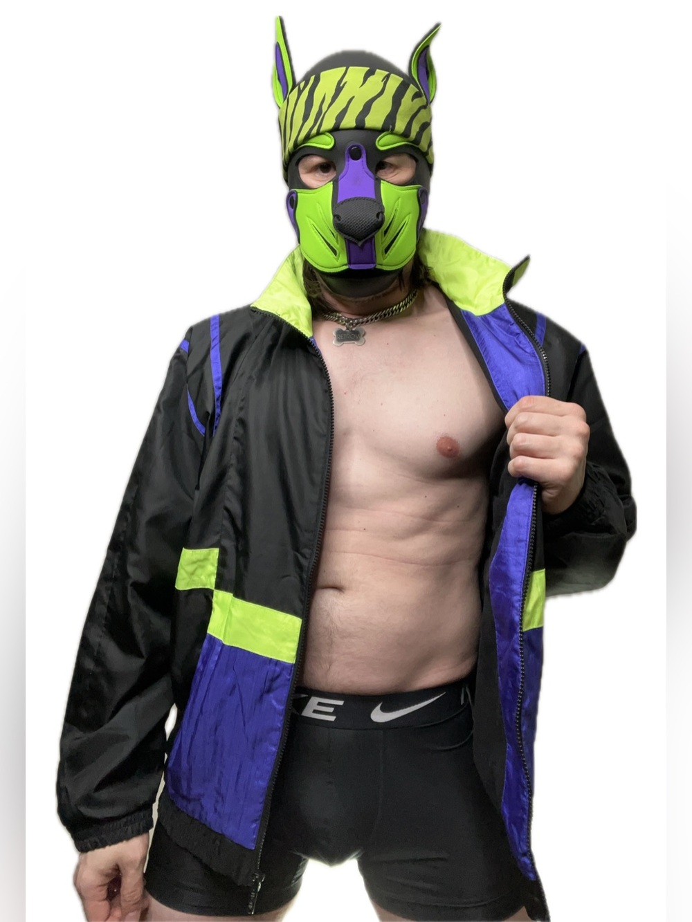 PROFILE - Men's Black & Neon Green Lightweight Track Jacket